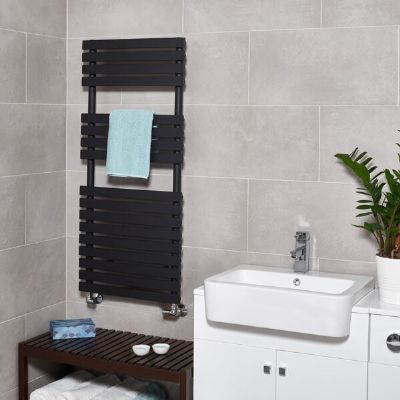 ULTRAHEAT POPLAR METALLIC BLACK BATHROOM H1742mm x W500mm CONTEMPORARY FLAT PANELED TOWEL WARMER, 5PO17B ULTRAHEAT POPLAR METALLIC BLACK BATHROOM H1742mm x W500mm CONTEMPORARY FLAT PANELED TOWEL WARMER, 5PO17B